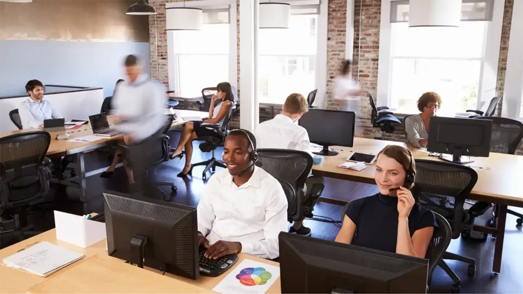 employees working at the office